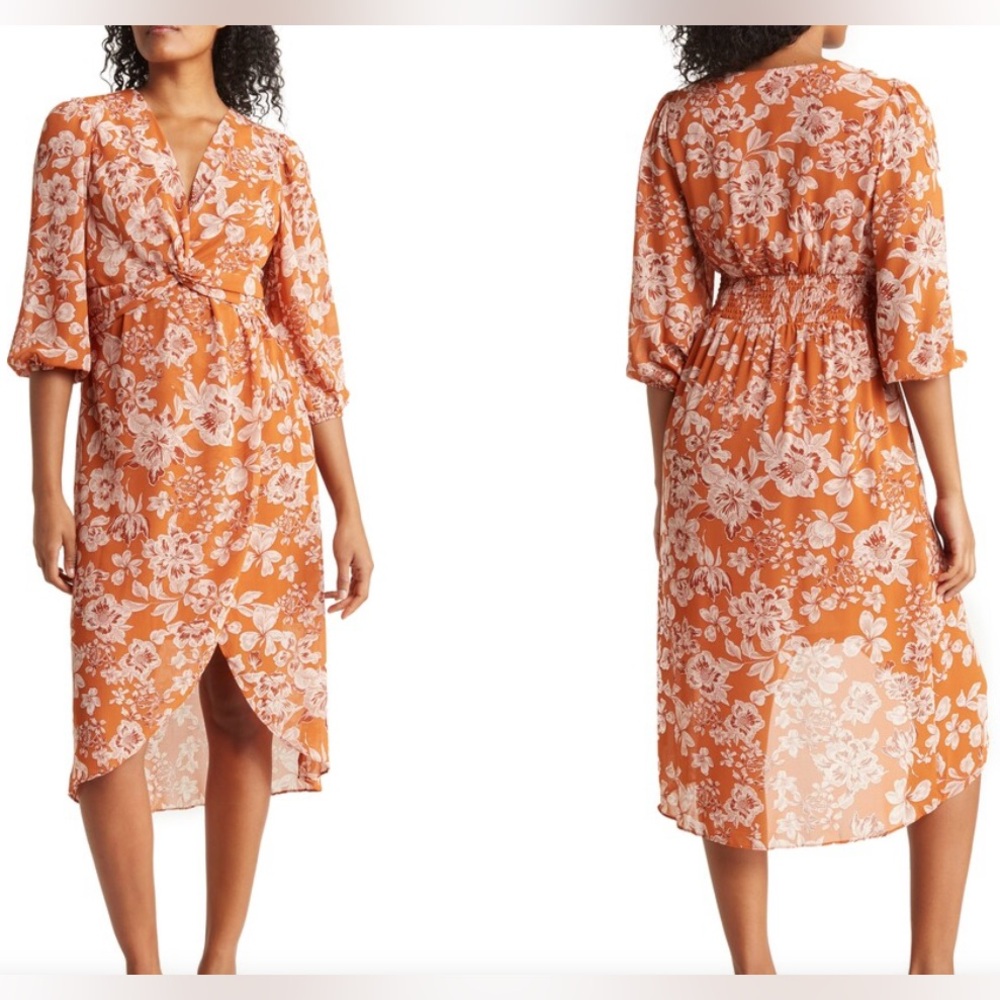 Collective Concepts | Floral Twist 314 Sleeve Midi
Dress NWT